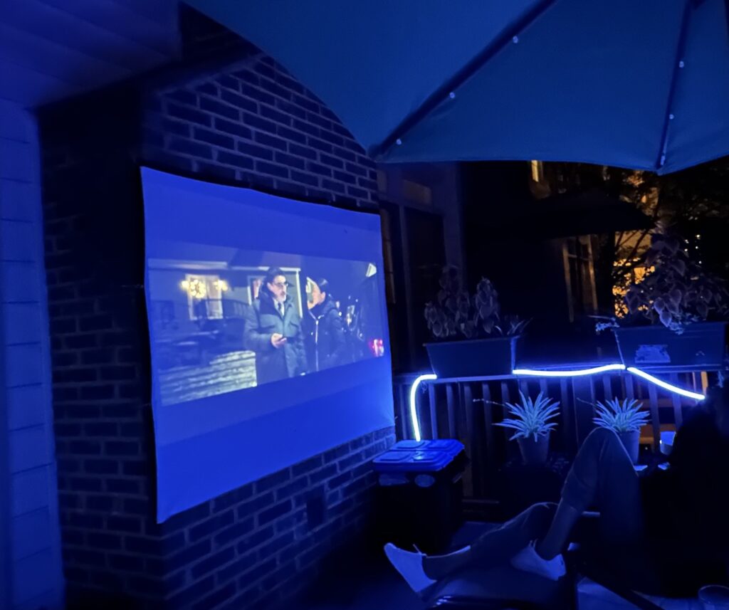 Outdoor deck movie night image